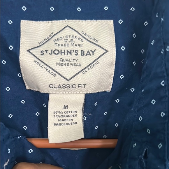 St. John's Bay Blue Casual Button Down Shirt - Picture 2 of 6